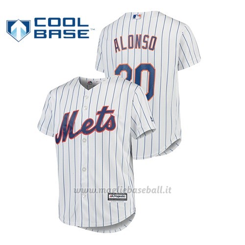 Maglia Baseball Bambino New York Mets Pete Alonso Cool Base Majestic Primera Bianco